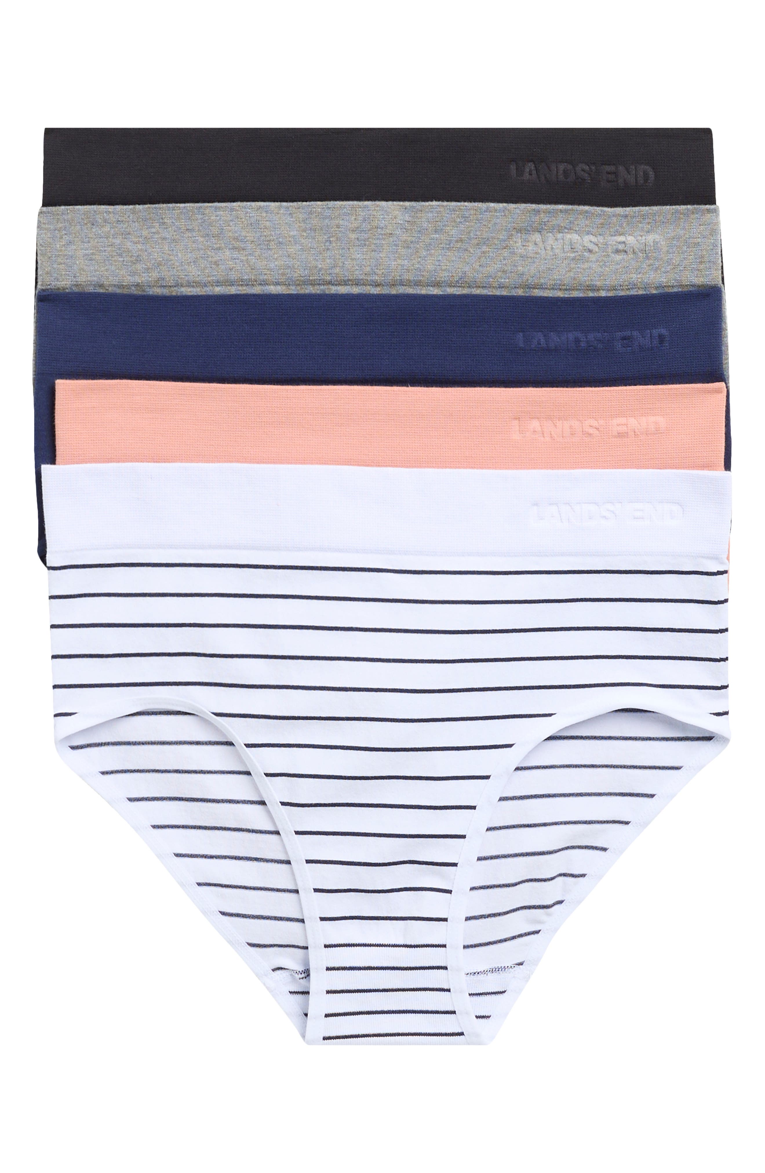 Lands' End 5-Pack Cotton Comfort Seamless Bikini Briefs