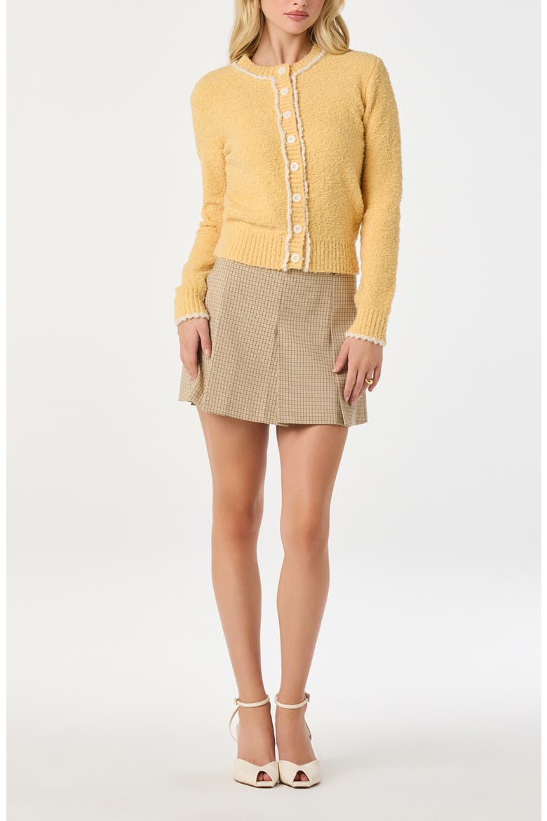 Contrast Stitch Cardigan, Alternate, color, YELLOW