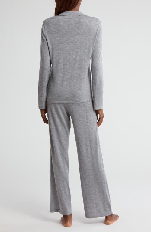 Nordstrom Notched Collar Cashmere Pajamas In Grey Heather