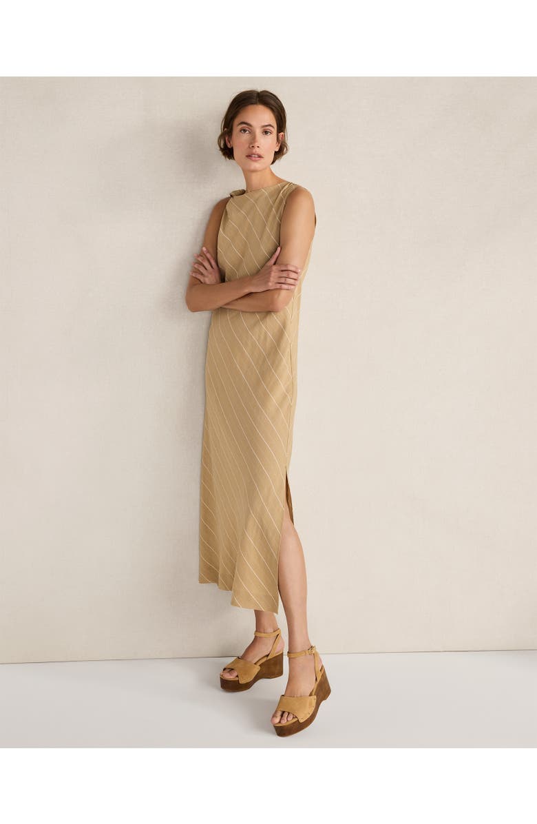 Haven Well Within Silky Linen Blend Maxi Dress, Main, color, Seta Stripe Neutral Multi