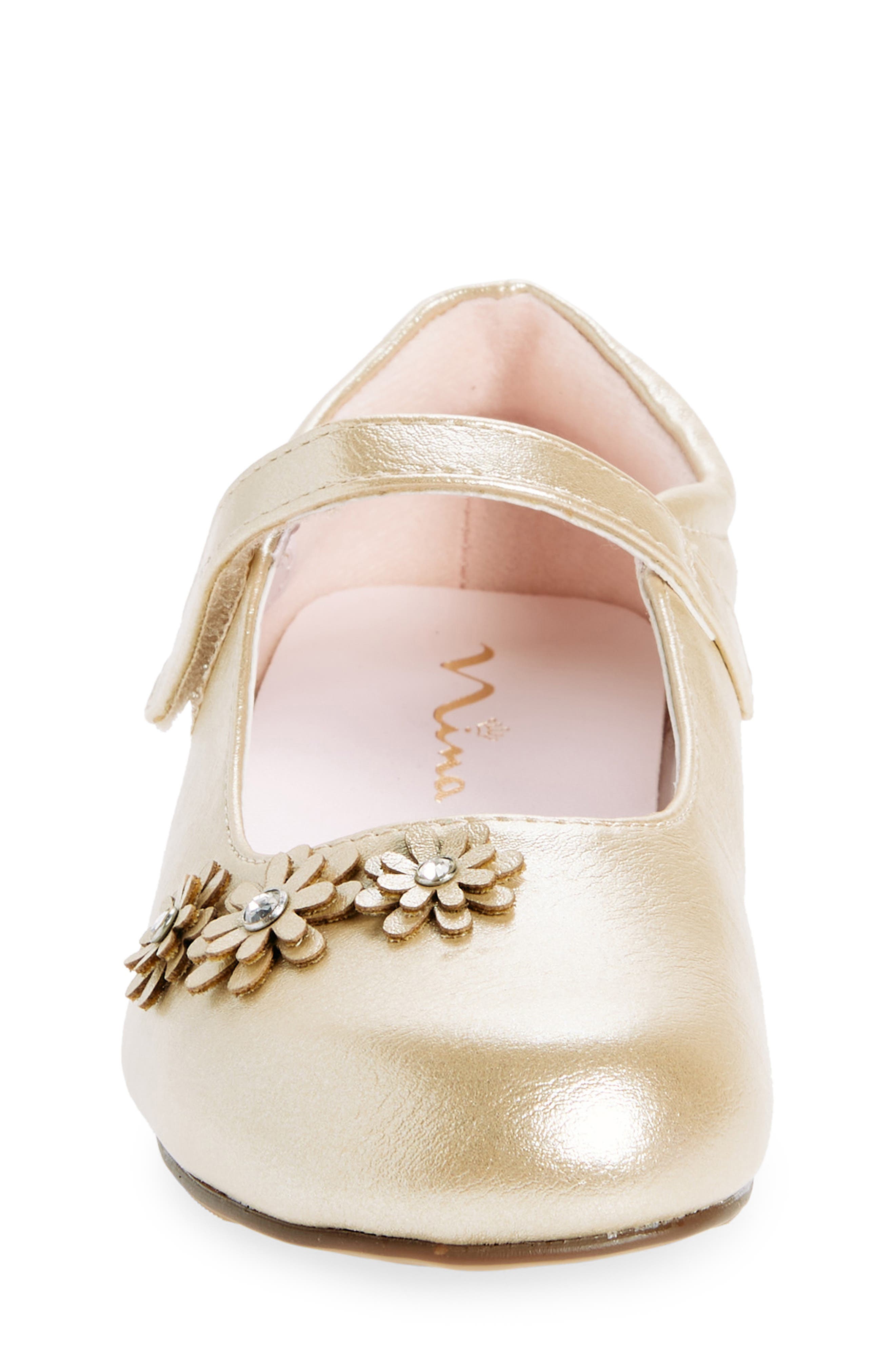 Kids' Daisy Mary Jane Flat, Alternate, color, GOLD SHIMMER