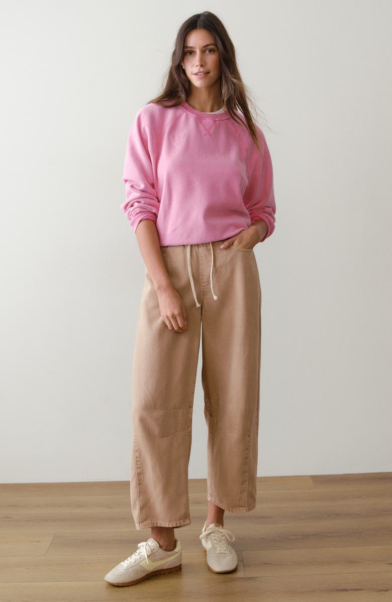 Marine Layer Cloud 9 Reversible Cotton Blend Sweatshirt, Alternate, color, Fuscia