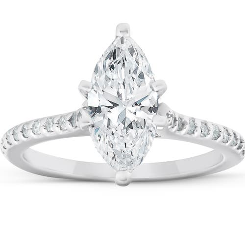 Bliss Diamond Certified 2 1/2ct Marquise Diamond Engagement Ring Lab Grown Gold In 14k White Gold