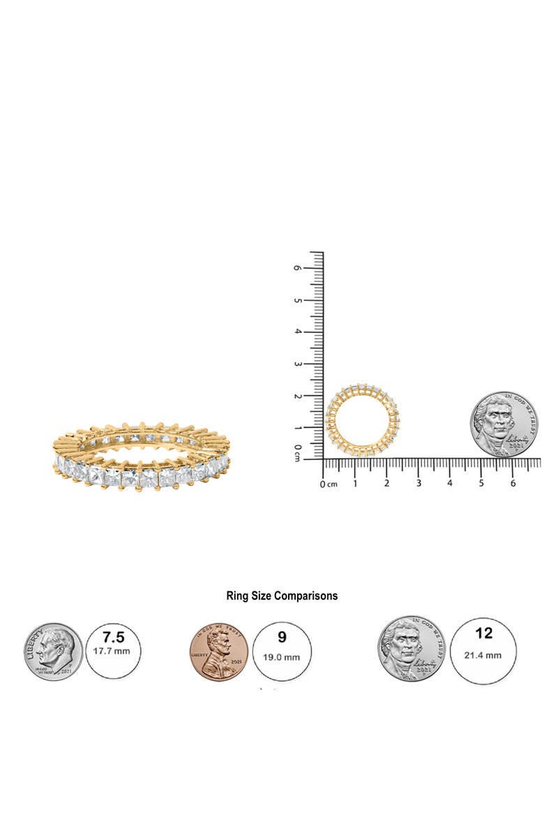 Haus of Brilliance 14K Yellow Gold 3.0 Cttw Shared Prong-Set Princess-cut Diamond Eternity Band Ring, Alternate, color, Yellow