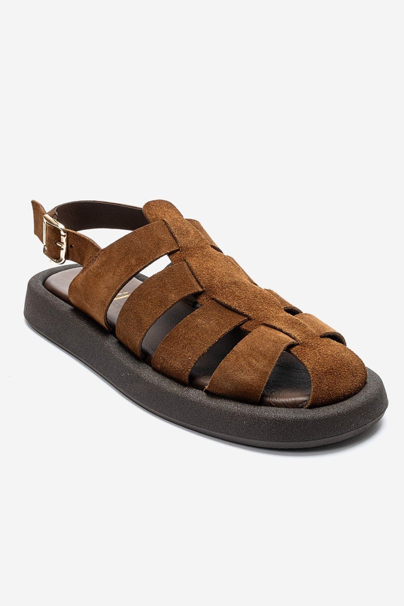 Joura Leather Sandal, Alternate, color, Mocha Suede