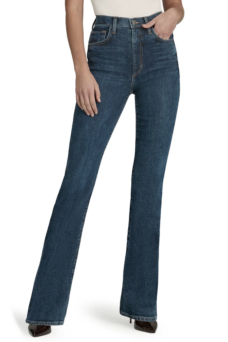The Valentina Super High Waist Mini Bootcut Jeans, Main, color, WOODSIDE