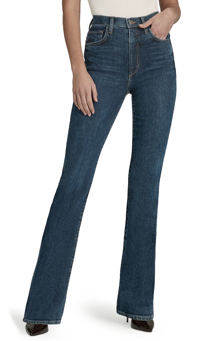 Favorite Daughter The Valentina Super High Waist Mini Bootcut Jeans, Main, color, Woodside