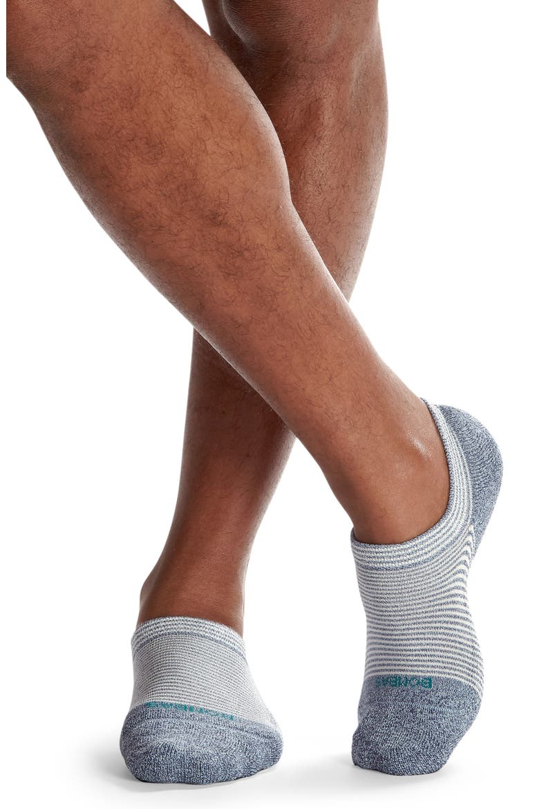 Feedstripe Marled No-Show Socks, Alternate, color, VINTAGEBLUE/ SOFTWHITE