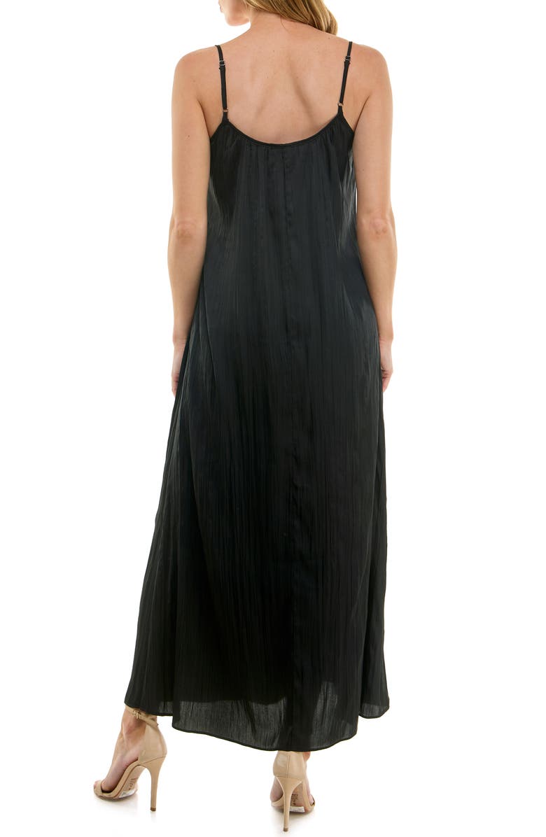 Socialite Satin Cami Maxi Dress, Alternate, color, Black