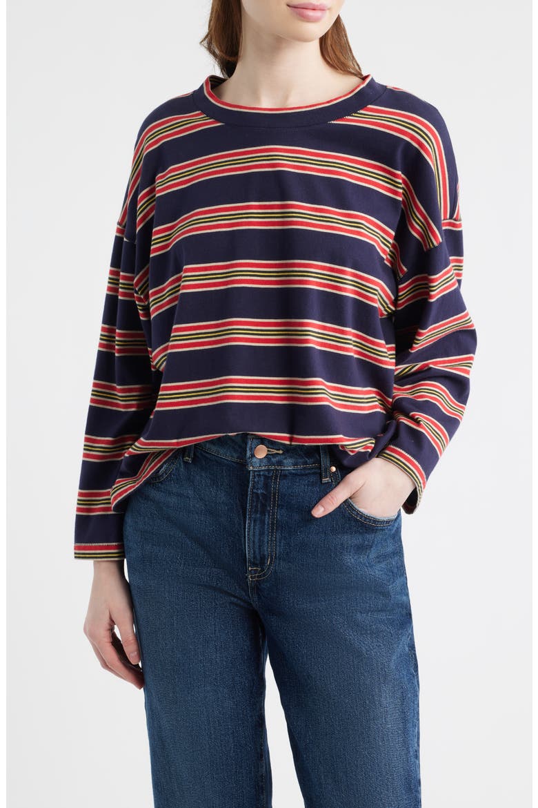 Field Stripe Relaxed Fit Cotton T-Shirt, Main, color, SCOUT STRIPE