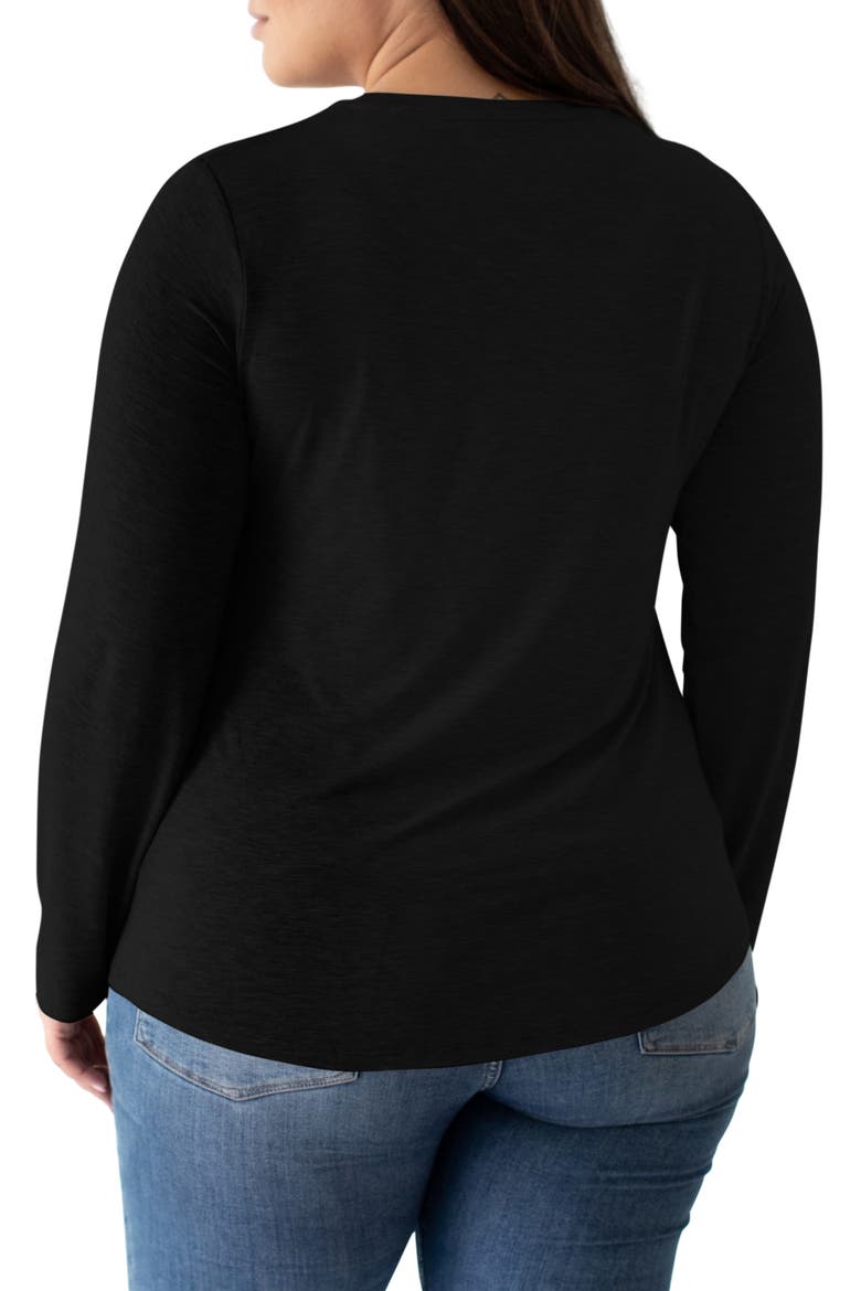 Long Sleeve Maternity/Nursing T-Shirt, Alternate, color, BLACK