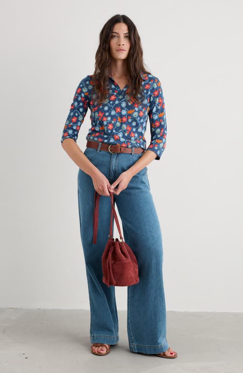 Seasalt Cornwall Wavecrest Organic Cotton Jersey Top In Multi