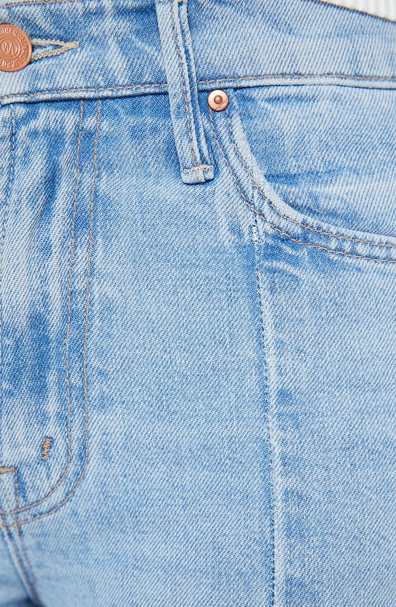 MOTHER The Insider Seamed Frayed Crop Straight Leg Jeans, Alternate, color, Lets Get It Together