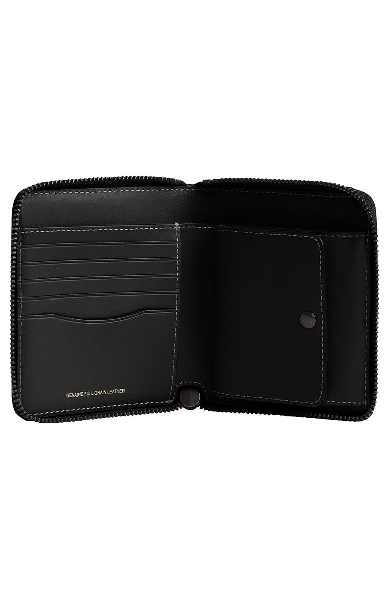 COACH Zip Around Leather Wallet, Alternate, color, Black