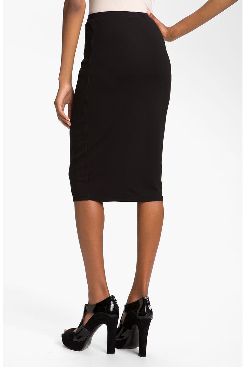 Rib Panel Pencil Skirt, Alternate, color, BLACK