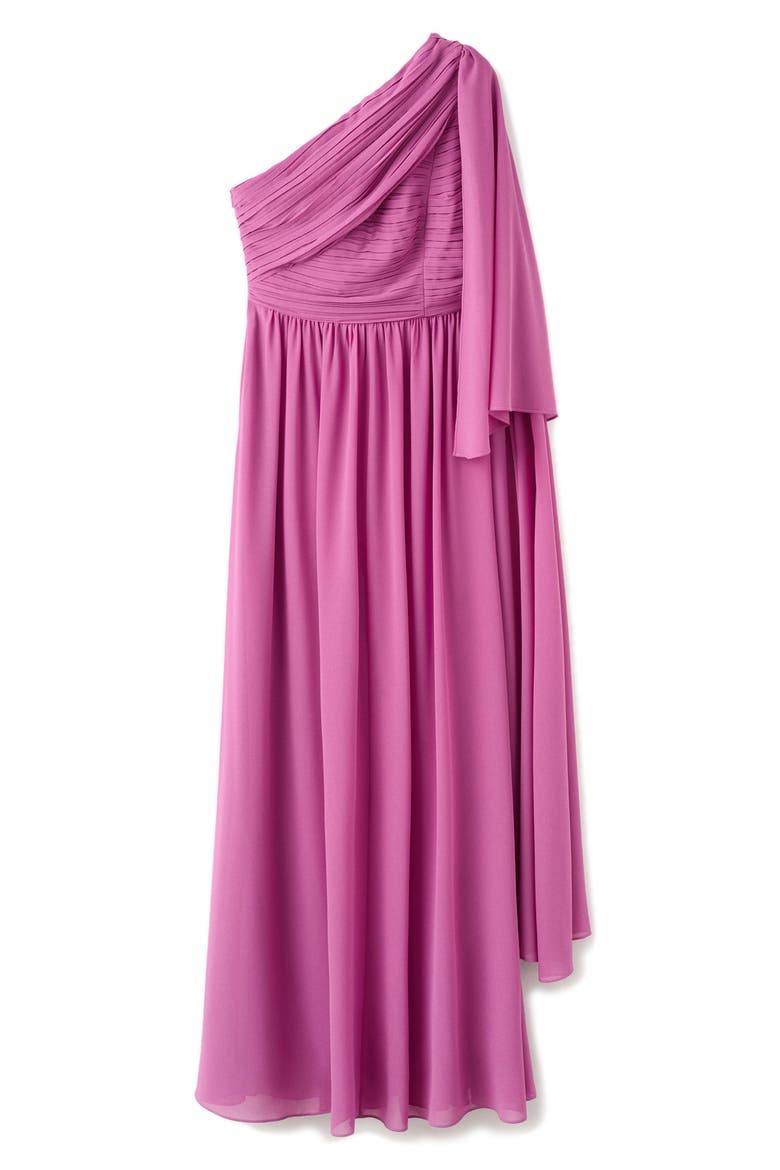One-Shoulder Dress, Main, color, FUCHSIA