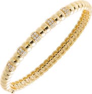 BY ADINA EDEN Pave Dainty Beaded Bangle Bracelet