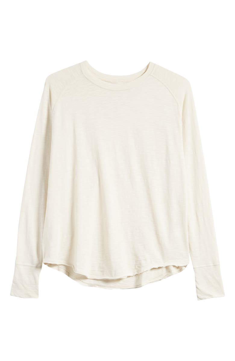 Zella Relaxed Washed Long Sleeve Slub Tee, Alternate, color, Grey Moonbeam