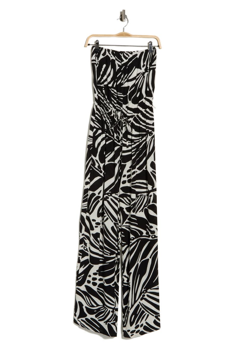 Strapless Cover-Up Jumpsuit, Alternate, color, BLACK KAUAI