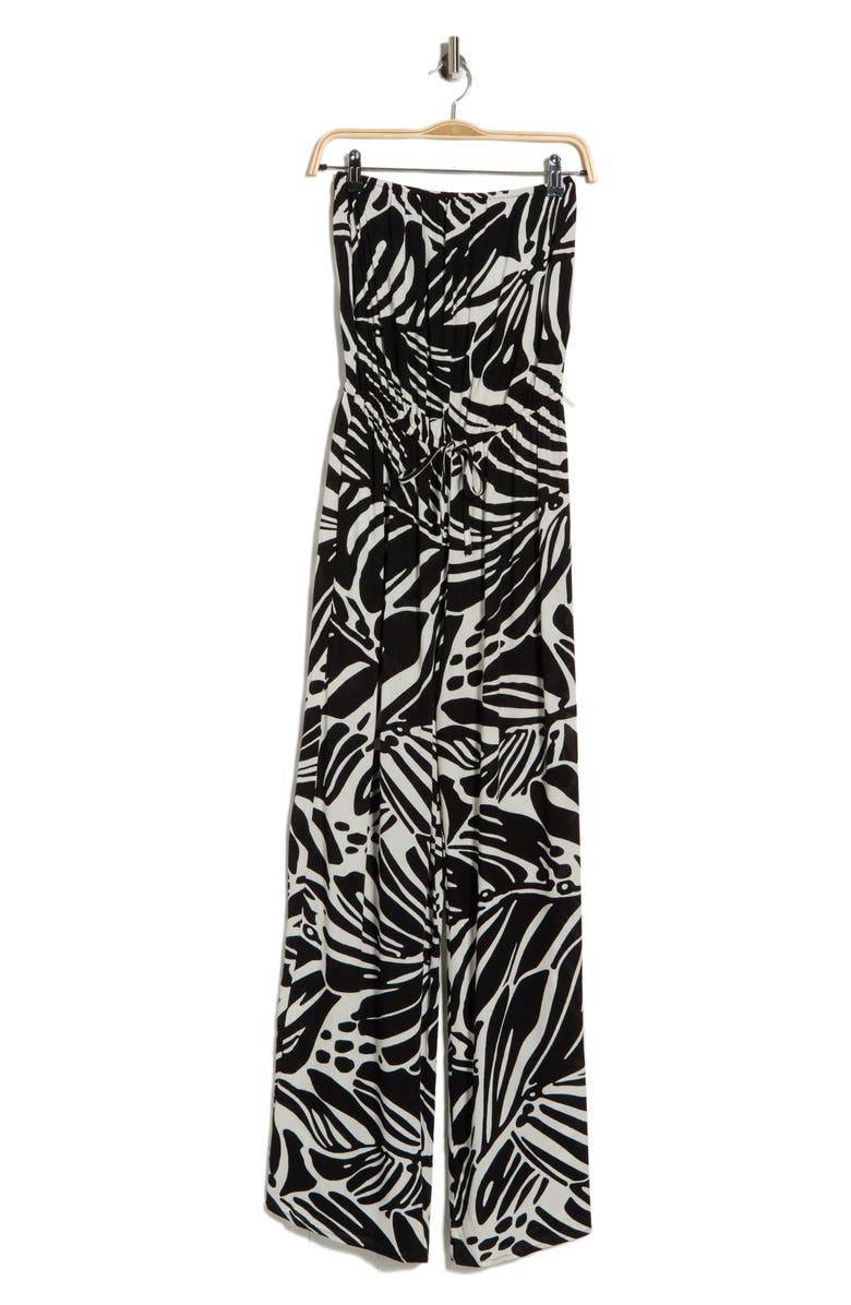 Elan Strapless Cover-Up Jumpsuit, Alternate, color, Black Kauai