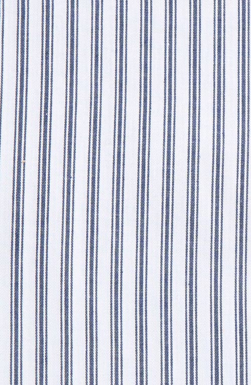 Petite Plume French Ticking Tablecloth In Navy