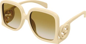 58mm Gradient Square Sunglasses