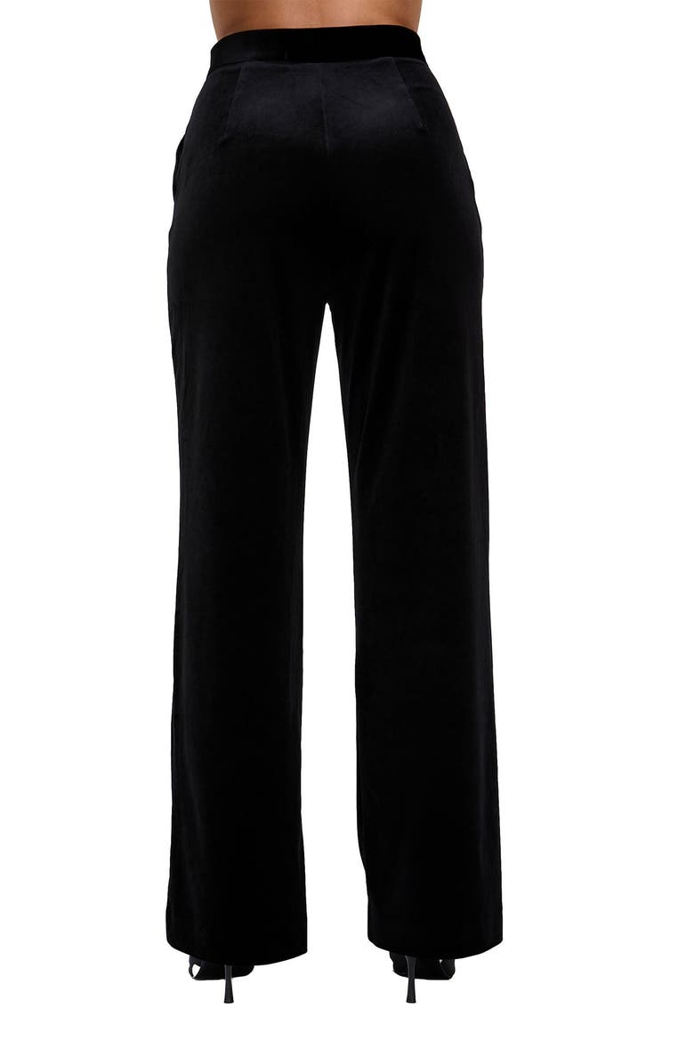 Valerie Straight Leg Velvet Trouser, Alternate, color, Black