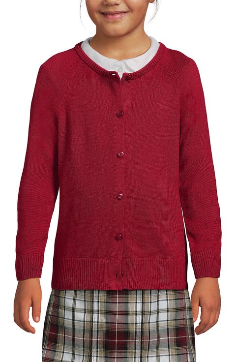 School Uniform Girls Cotton Modal Cardigan Sweater