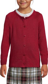 Lands' End School Uniform Girls Cotton Modal Cardigan Sweater