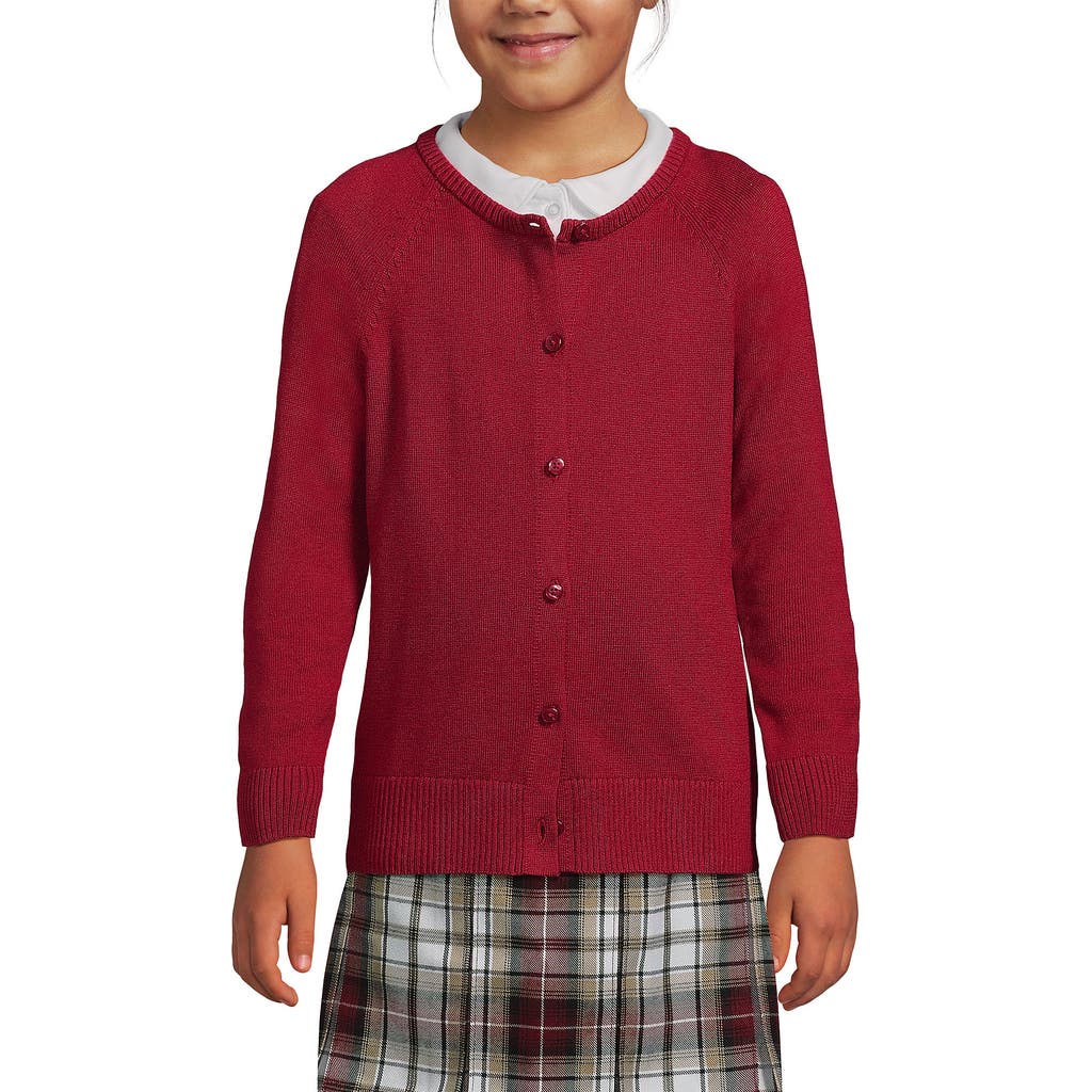 LANDS' END LANDS' END SCHOOL UNIFORM GIRLS COTTON MODAL CARDIGAN SWEATER