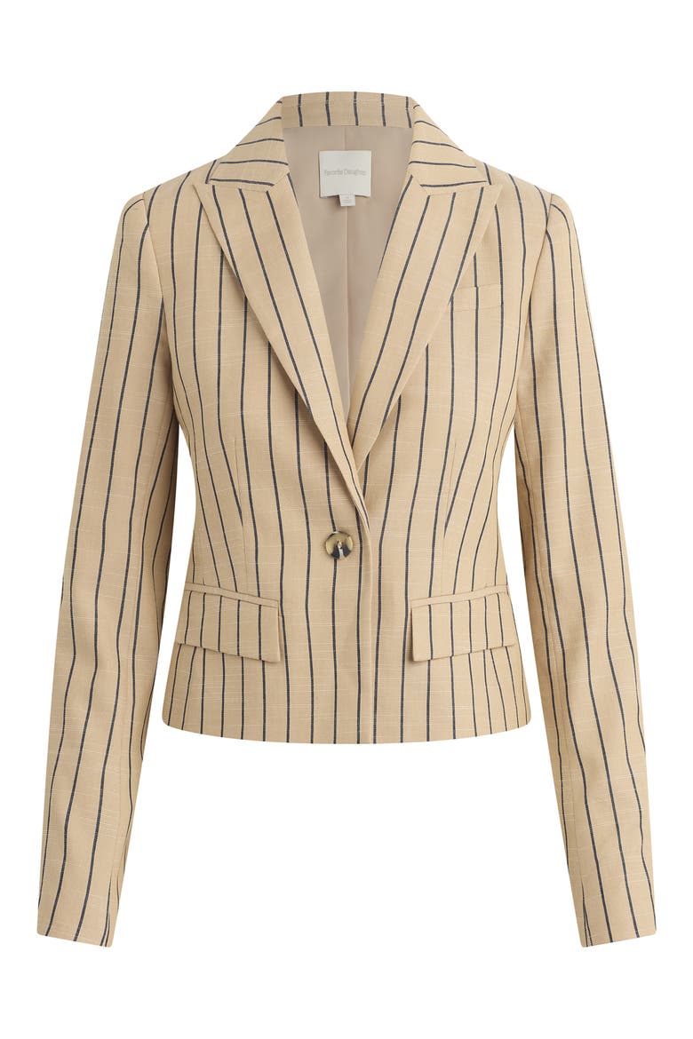 The Miranda Pinstripe Blazer, Alternate, color, BEIGE/ NAVY STRIPE