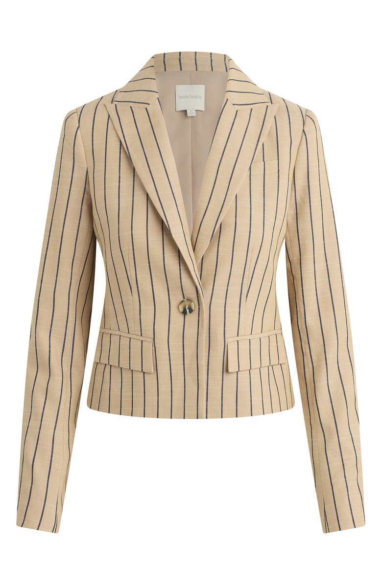 Favorite Daughter The Miranda Pinstripe Blazer, Alternate, color, Beige/ Navy Stripe