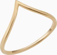 Oradina 14K Yellow Gold Chevron Ring