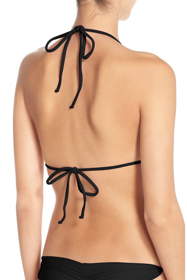 'Wavy' Bikini Top, Alternate, color, BLACK