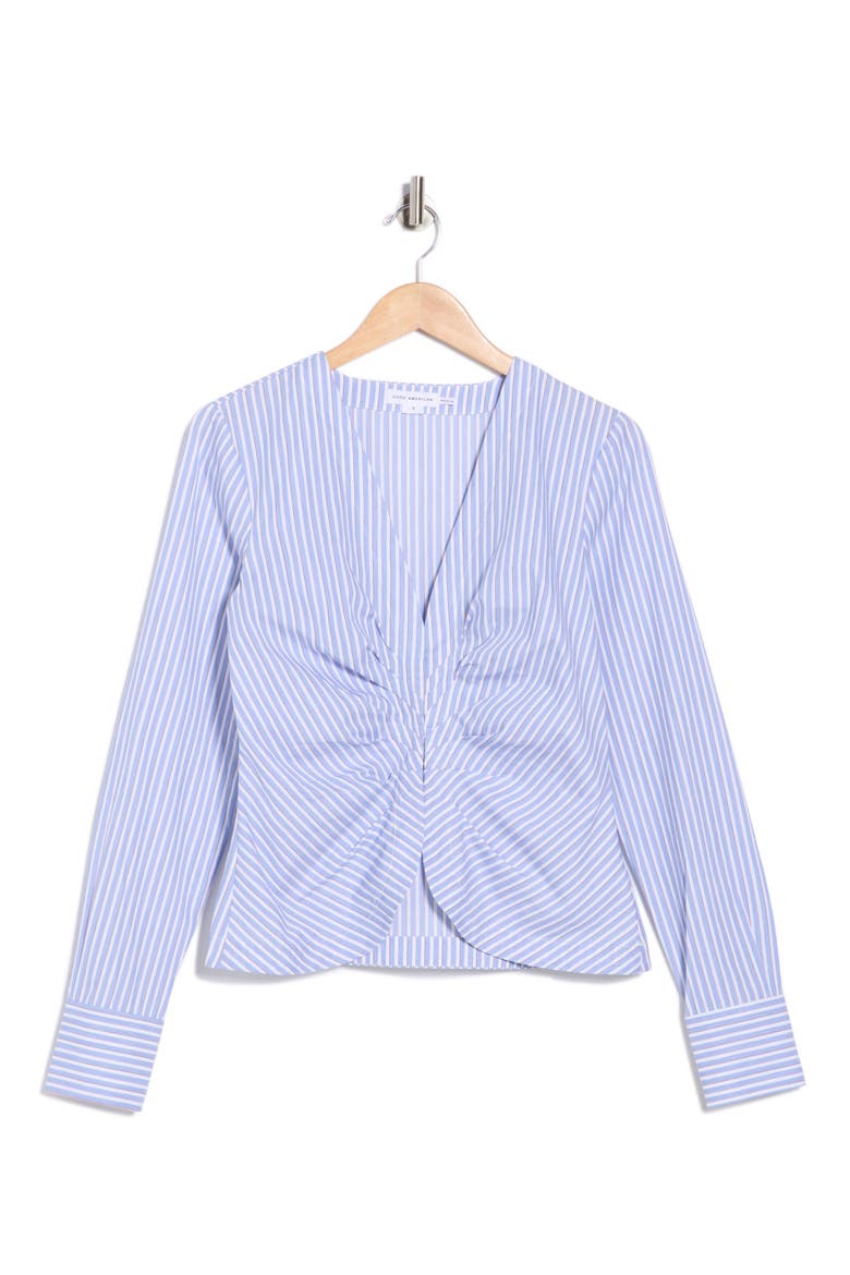 Poplin Ruched Striped Shirt, Alternate, color, VACAY STRIPE