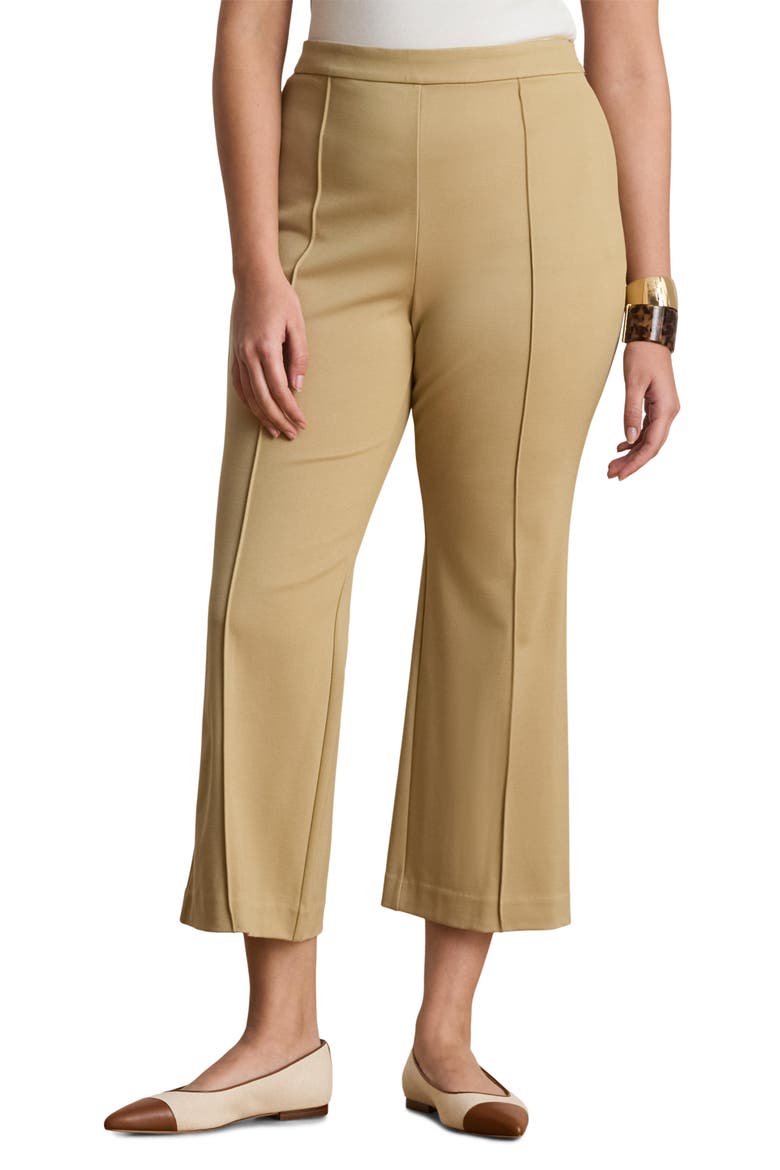 Ankle Flare Twill Pants, Main, color, BIRCH BEIGE