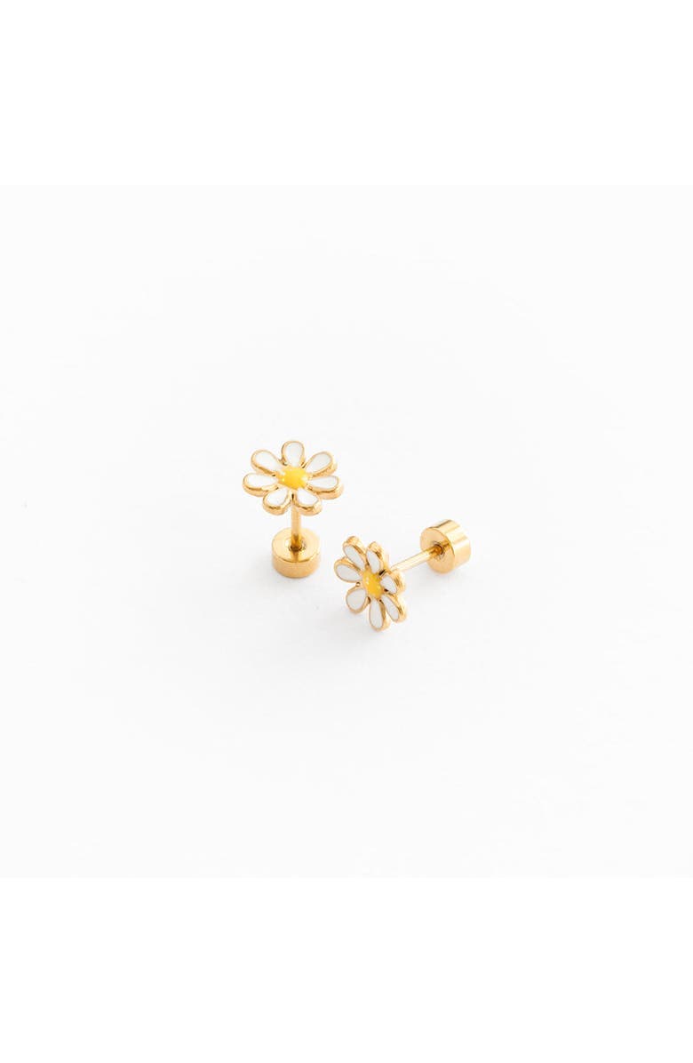 Pip Pop Daisy Stud Earrings, Main, color, White