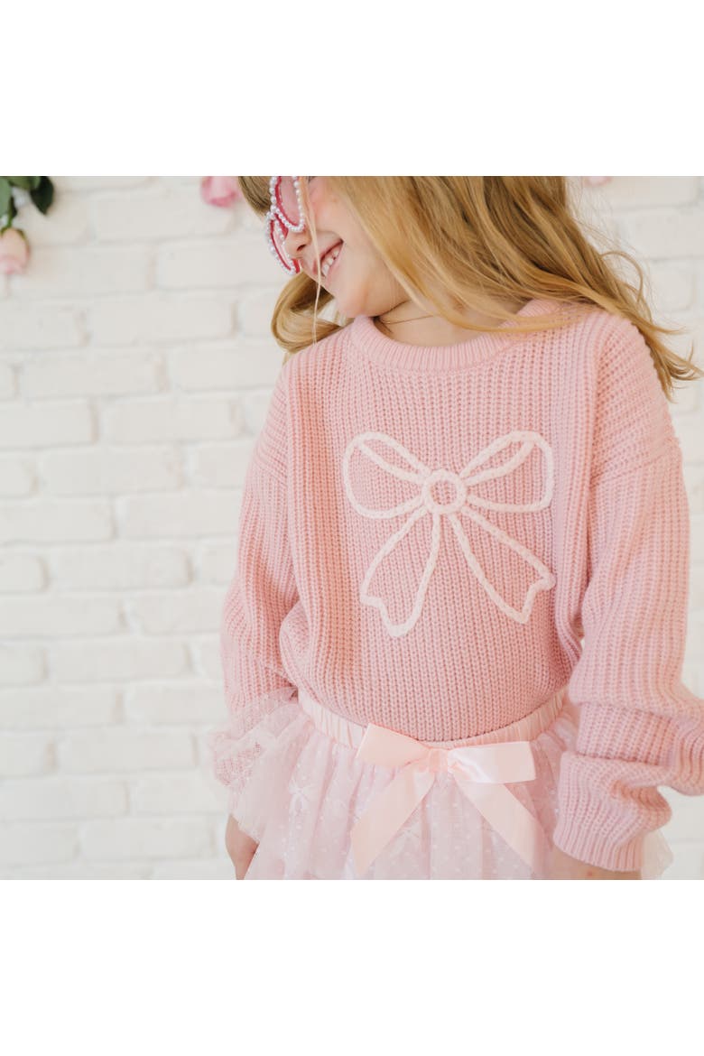 Bow Knit Sweater, Alternate, color, Blush Pink