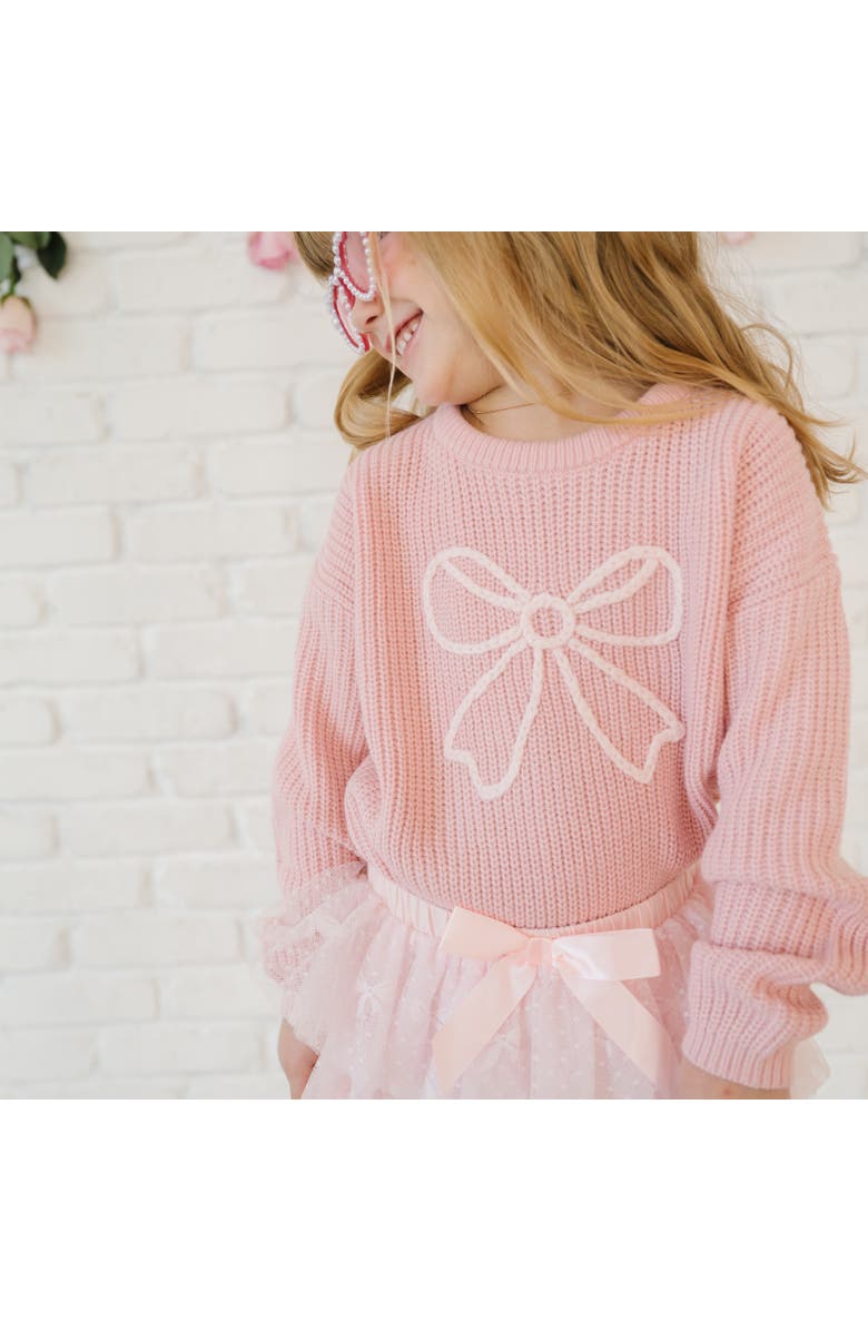 Sweet Wink Bow Knit Sweater, Alternate, color, Blush Pink