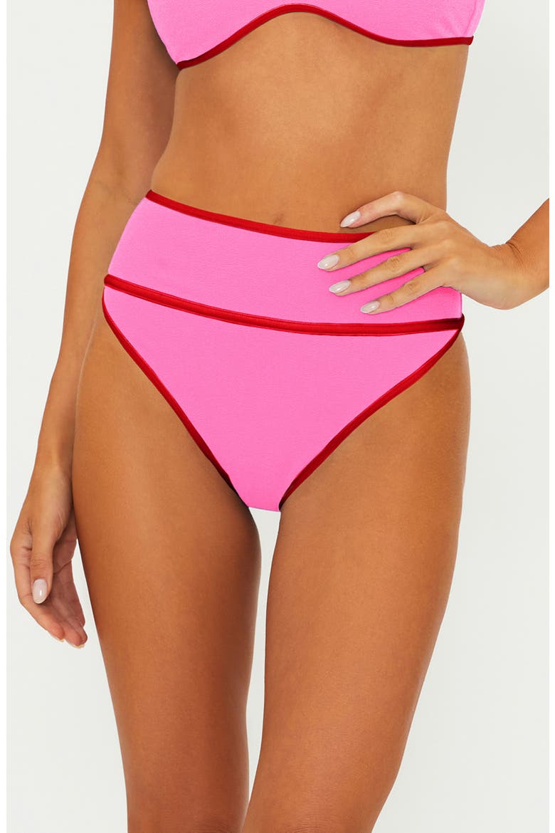 Carlotta High Waist Bikini Bottoms, Main, color, ELECTRIC PINK