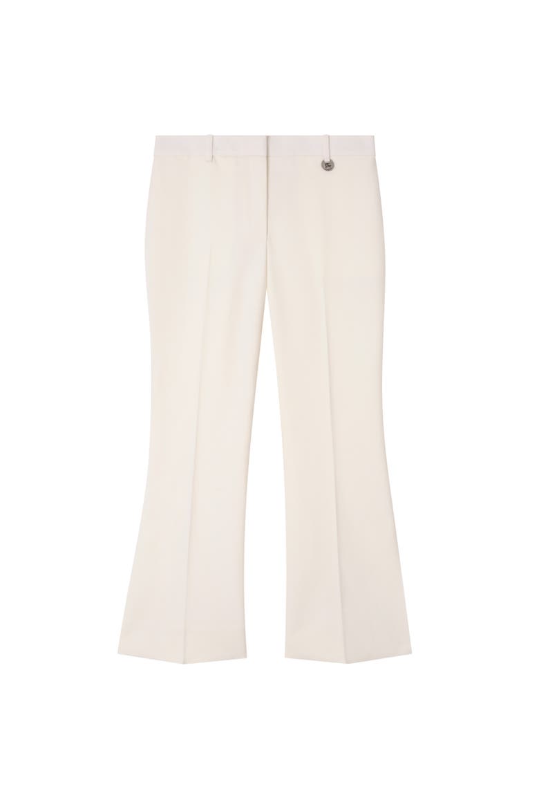 Cropped Wool Flared Trousers, Alternate, color, Alabaster white