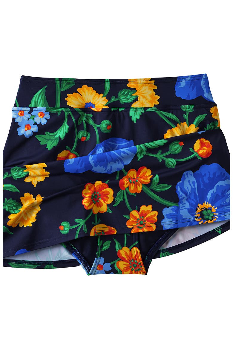 Plus Size Tummy Control Swim Skirt, Alternate, color, Navy/Exploded Poppy Floral