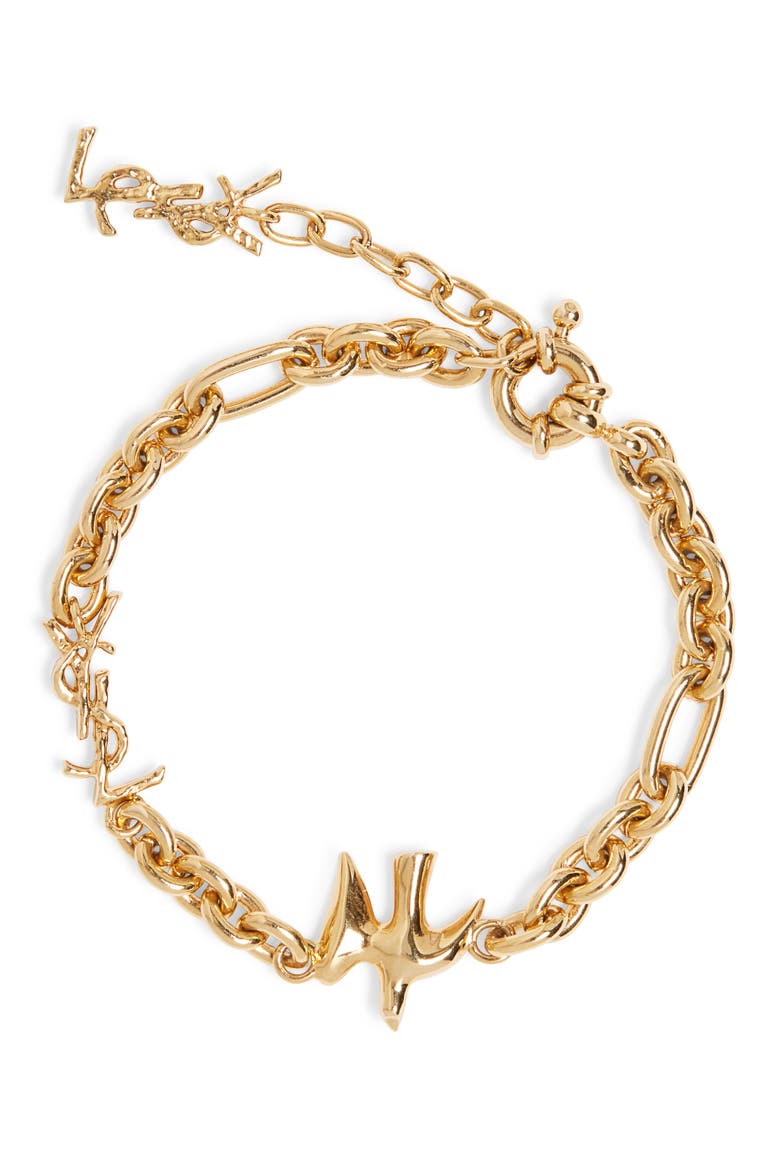 Dove Charm Chain Bracelet, Main, color, 7006 PATINATED GOLD