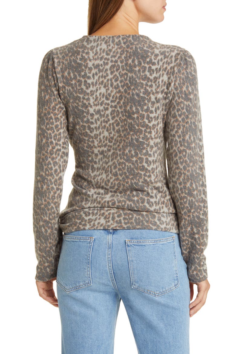 Faux Tie Wrap Top, Alternate, color, GRAY/ CHARCOAL