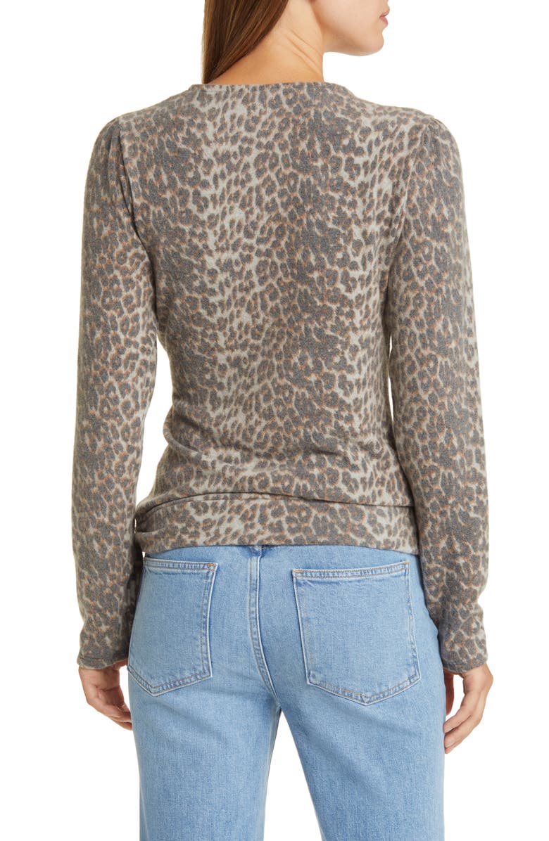 Loveappella Faux Tie Wrap Top, Alternate, color, Gray/ Charcoal