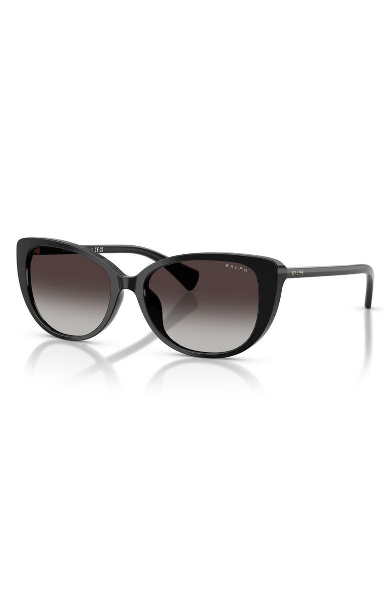 Ralph Lauren 56mm Gradient Butterfly Sunglasses, Alternate, color, Shiny Black / Gradient Grey