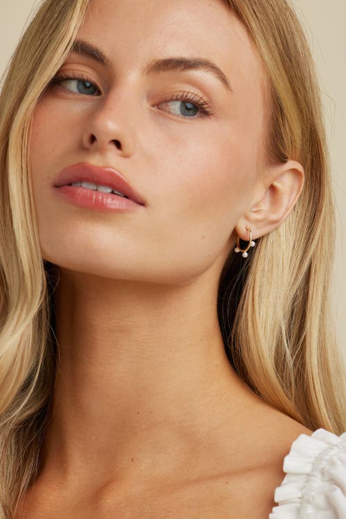 Untamed Petals Londyn Pearl Hoops In Gold