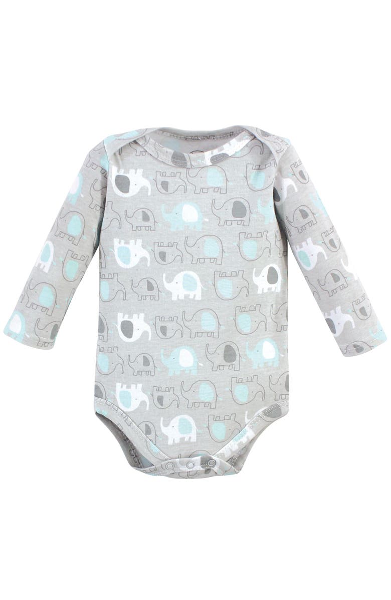 Luvable Friends Inclusive Long-Sleeve Cotton All-in-One Apparel, Alternate, color, Unisex Basic Elephant