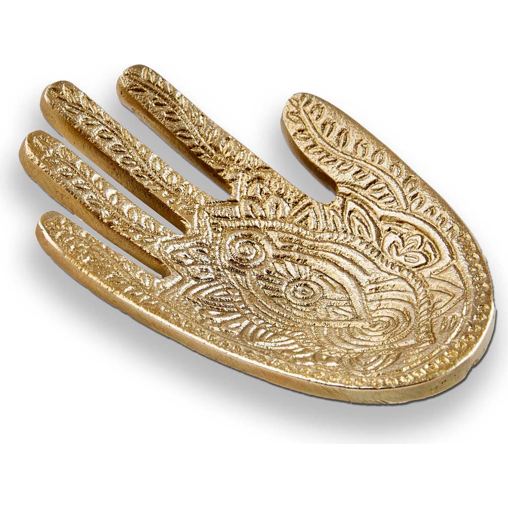 Tag Hamsa Hand Incense Cone Holder Antique Gold Decorative Figurine In Gold