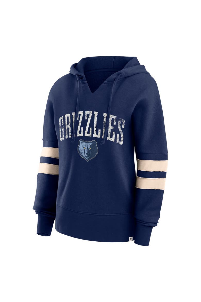 Women's Fanatics Branded Navy Memphis Grizzlies Bold Move Dolman V-Neck Pullover Hoodie, Alternate, color, Navy